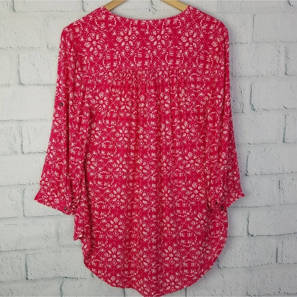 Bit & Bridle Womens Pink & White Popover Top Size Small - Picture 2 of 7